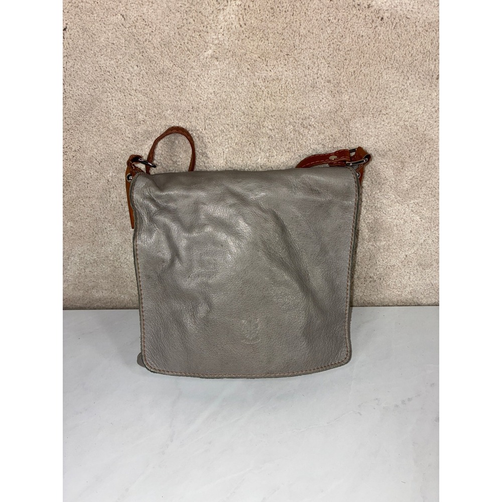 Borse In Pelle Grey Leather Crossbody Bag - Small - Made in Italy Minimalist